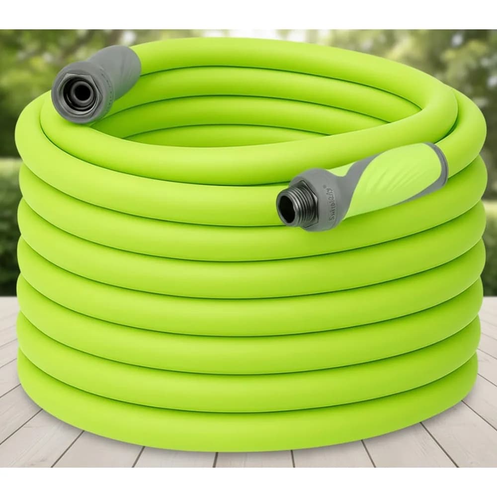 5/8 inches Light garden hose for all seasons of 100 feet, flexible and durable water hose with swivel handle for easy use in garden