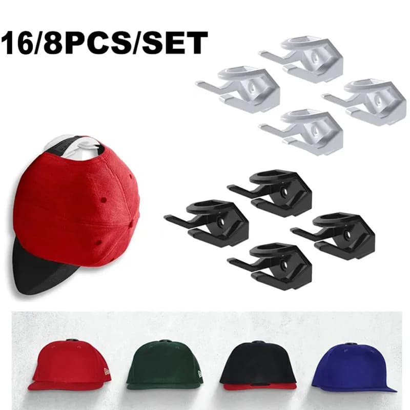 1/5/8/10pcs Baseball Cap Hat Rack Organizer Wall Hat Hanger Closet Hanging Casual Cap Holder Wall Mount Hook Organizer for Caps