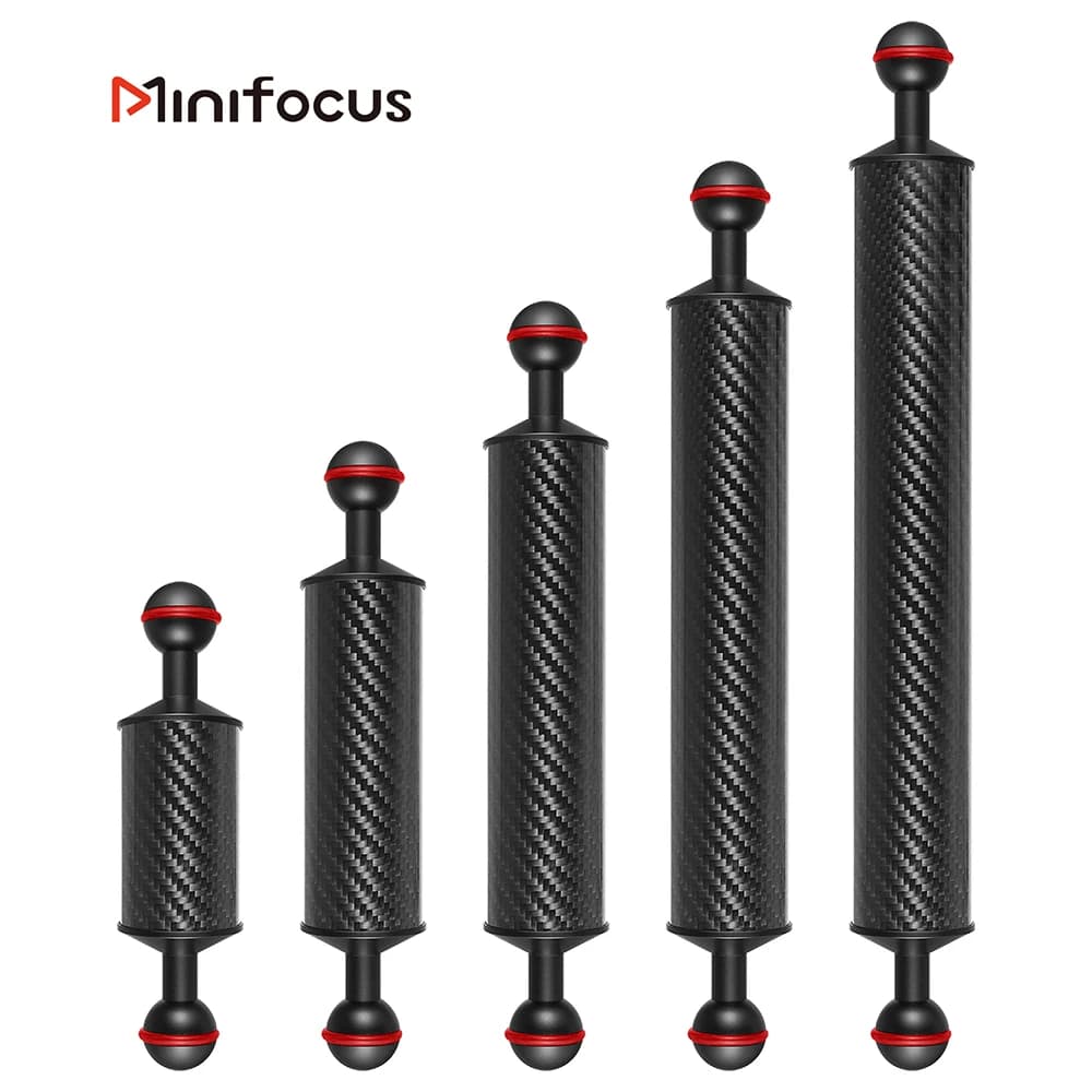 2 x D40mm Carbon Fiber Underwater Floating Arm For Housing Diving Tray Light Video/Color Light Floating Ball Mount (2 pieces)