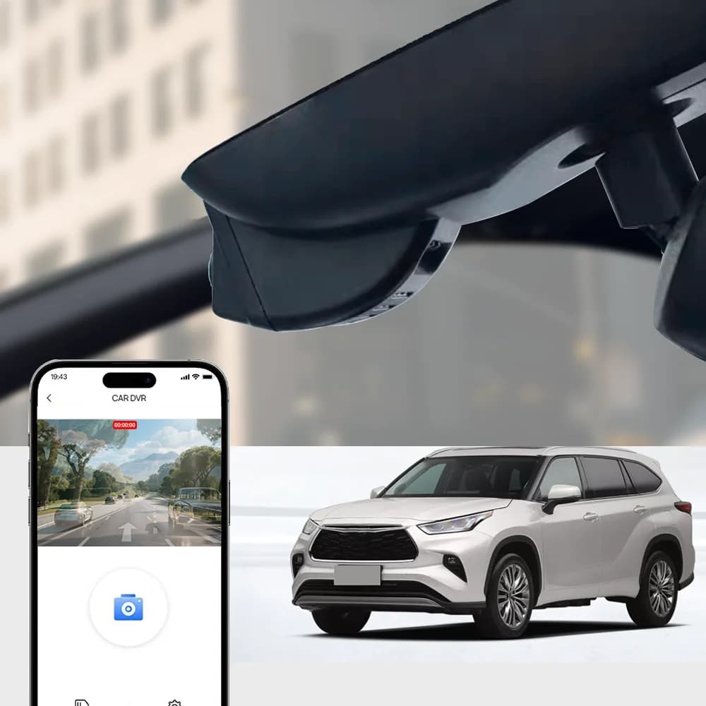 4K HD 2160P WIFi Plug and Play Car DVR Video Recorder Dash Cam For Toyota Highlander XU70 XU50 from 2018 to 2024 DashCam Accessories