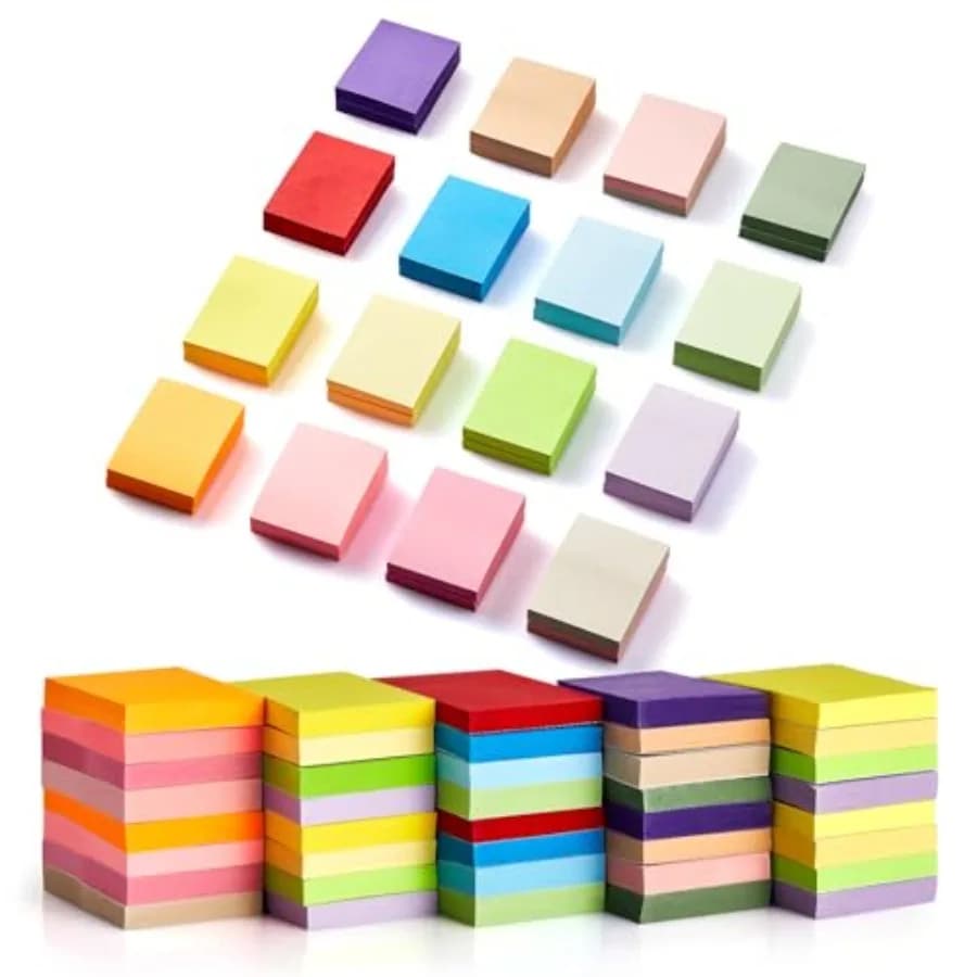 40 Pads Sticky Notes 1.5x2 in, 16 Colors Post Self Stick Pad Its, Clean Removal Mini Pads Bulk for Office, Home, School, Teache