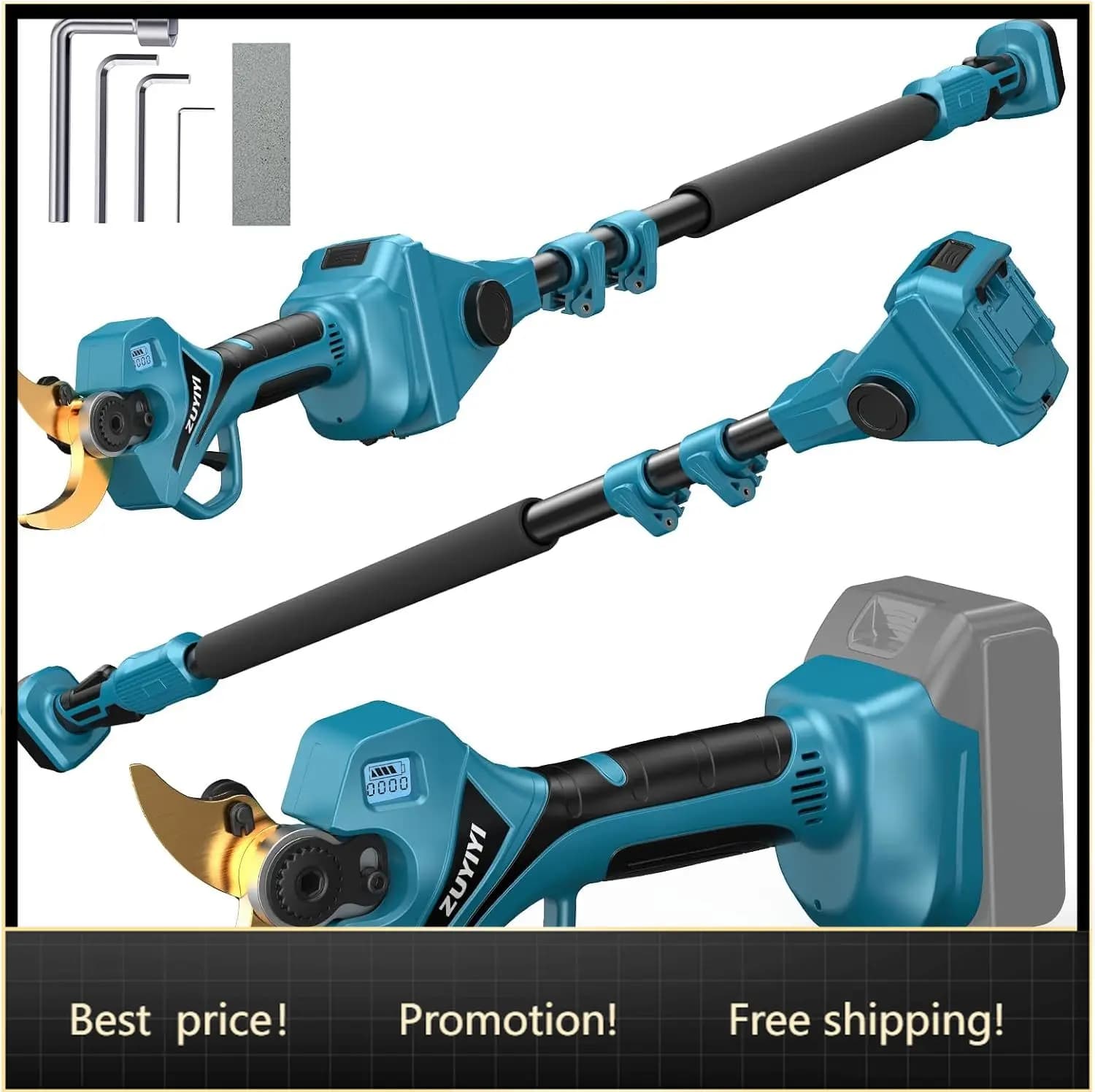 Bestseller2-in-1 Cordless Pole Pruning Shears for Makita 18V Battery(NOT Included), 2.4" Cutting Diameter 14.7FT Reach Electric