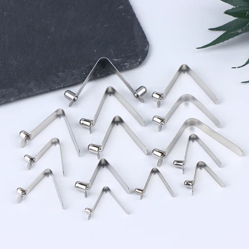Hot 10Pcs V Snapshot Lock The Kayak Paddle Plate Tent Pole Single/Double-Button Flock Telescopic Positioning Spring Clip 3-5mm