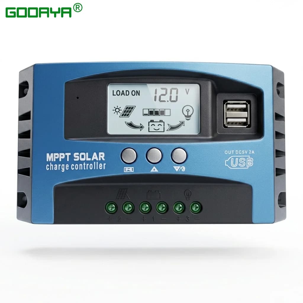 MPPT Solar Panel Charger Controller 12V 24V 60A 80A 100A Dual USB LCD Display Auto Cell Panel Charger Regulator With Load
