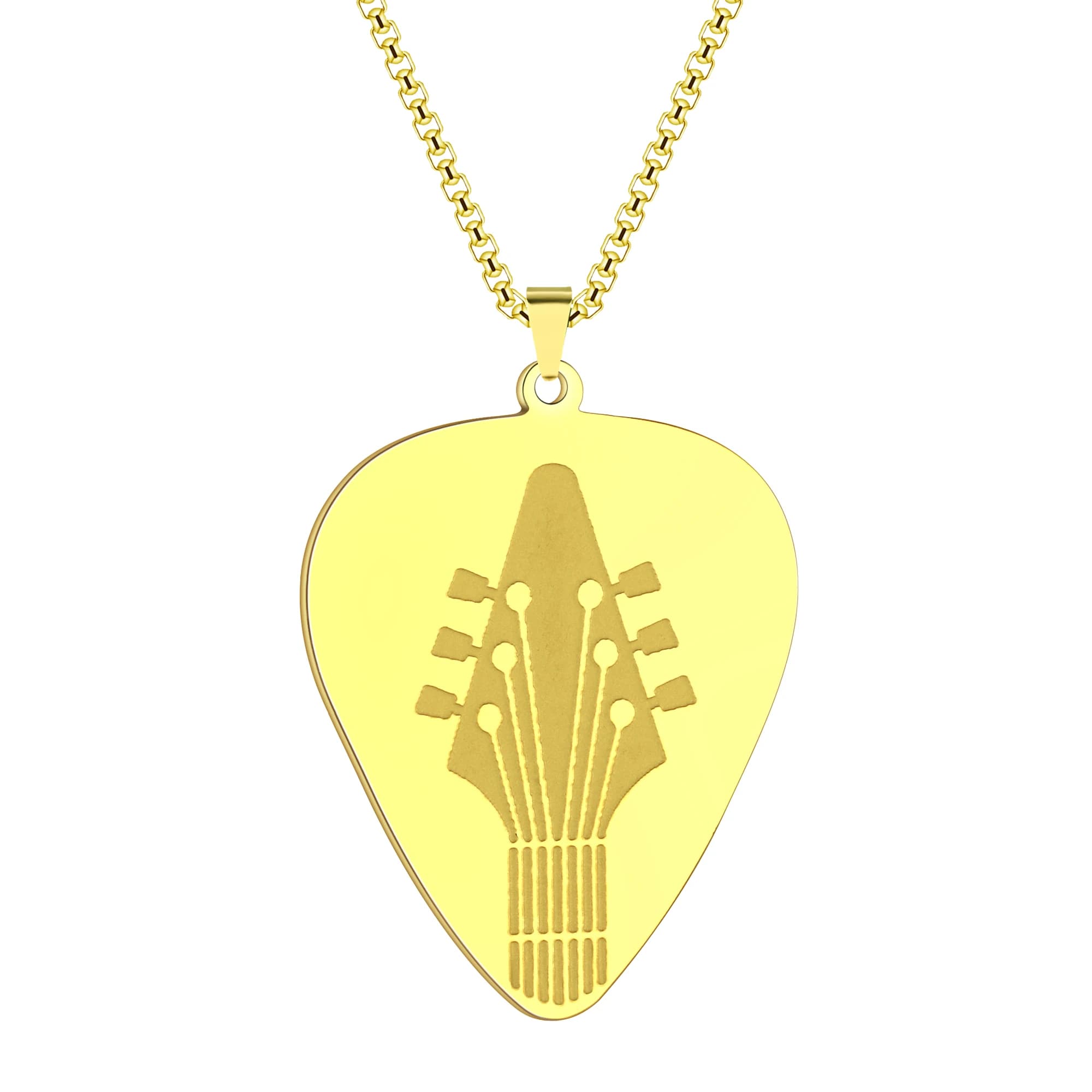 QIAMNI collana con plettro per chitarra unica per uomo ragazzi collare con ciondolo Hip Hop in acciaio inossidabile per gli amanti della musica regali gioielli per musicisti