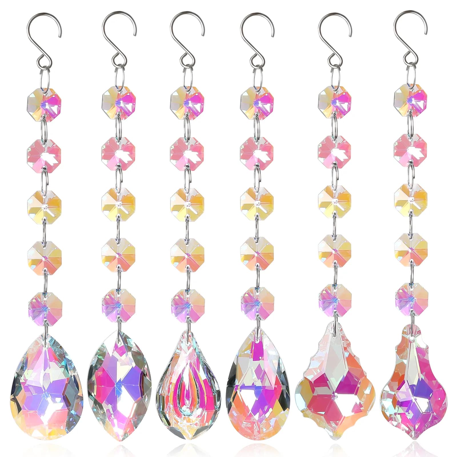 AB Colour Crystal Wind Chime Pendant Sunlight Catcher Curtain Bead Chandelier Accessories DIY Home Wedding Garden Decoration