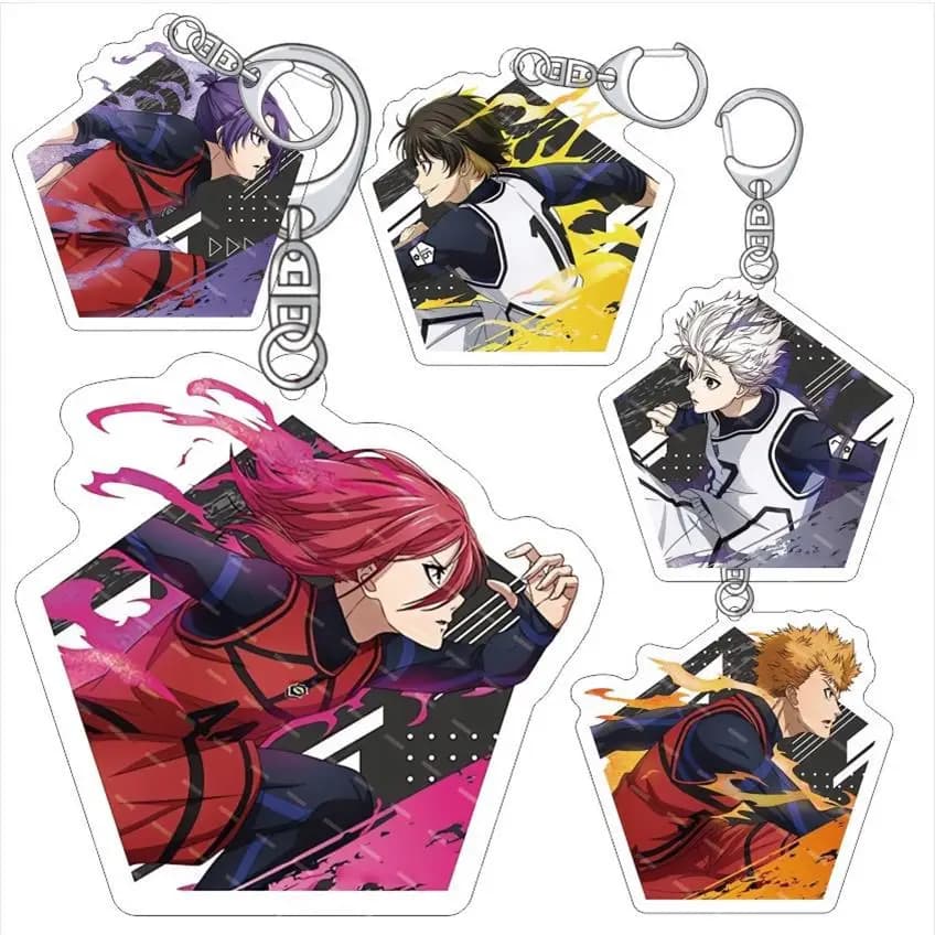 Portachiavi in Acrilico Anime Blue Lock, Ciondolo per Borsa alla Moda, Ornamenti Creativi Carini, Anello Portachiavi con Personaggi dei Cartoni Animati, Regalo per Amici