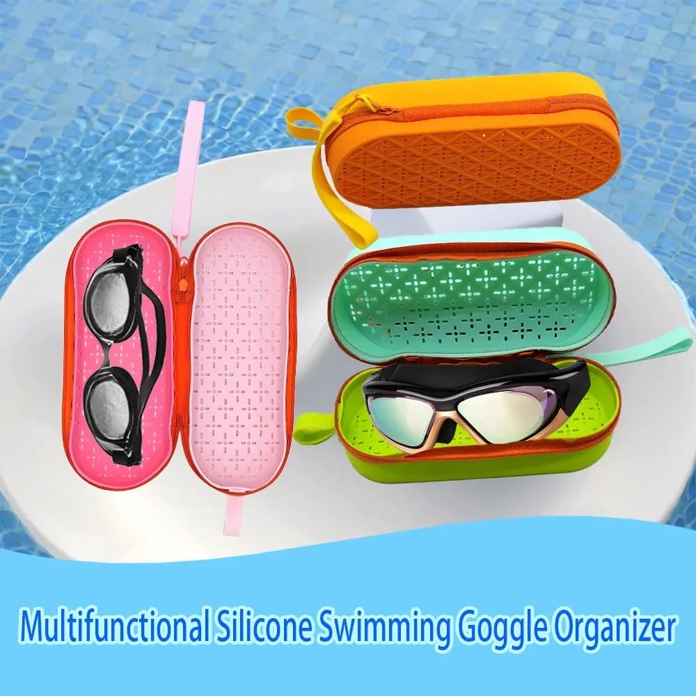MJYIWANG Silicone Swimming Glasses Organizer Protector Soft Glasses Case Swimming Gear Breathable Glasses Box Student Products
