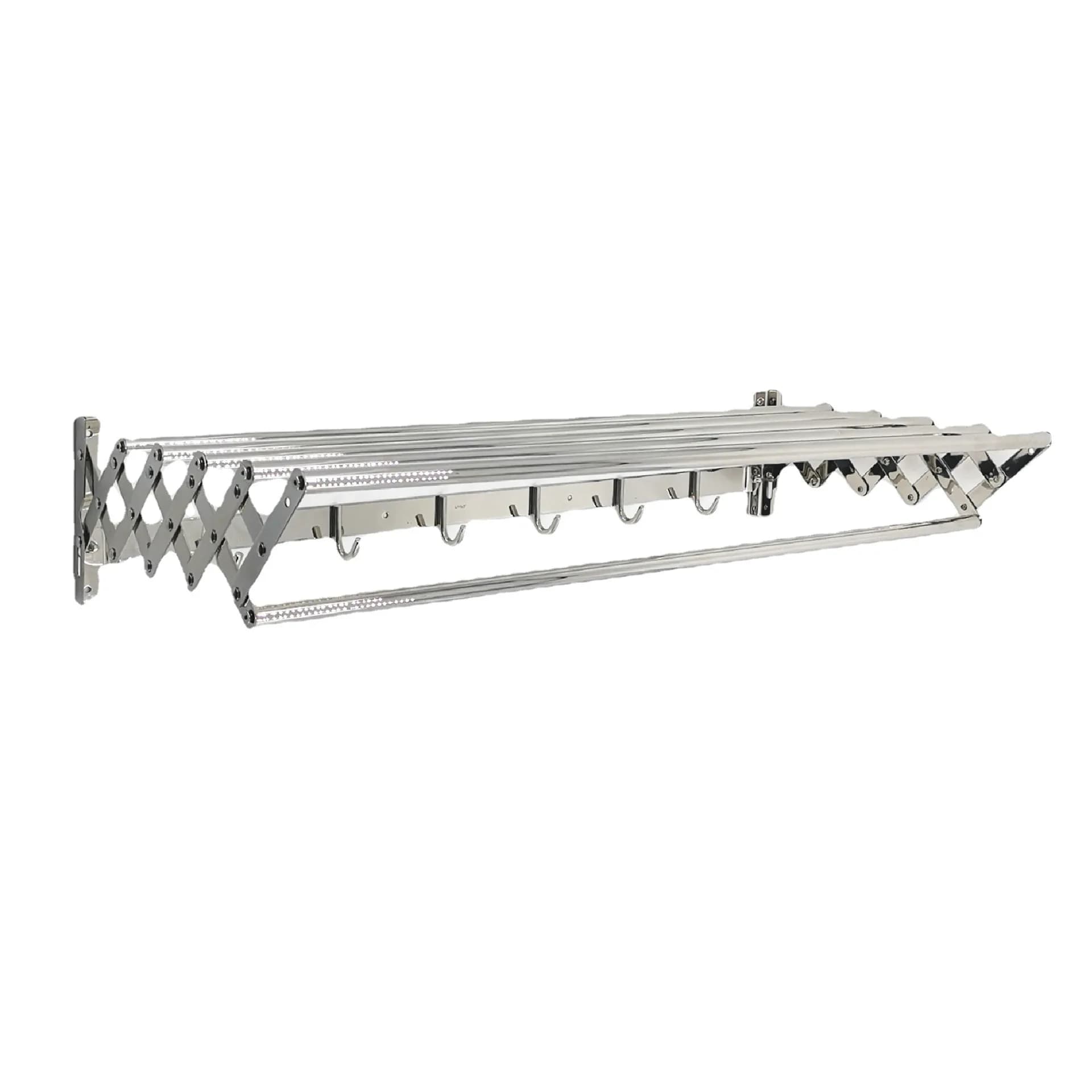 No Punching 304 Stainless Steel Telescopic Towel Rack Bathroom Stretching Activity Folding Towel Shelf Balcony Drying Racks