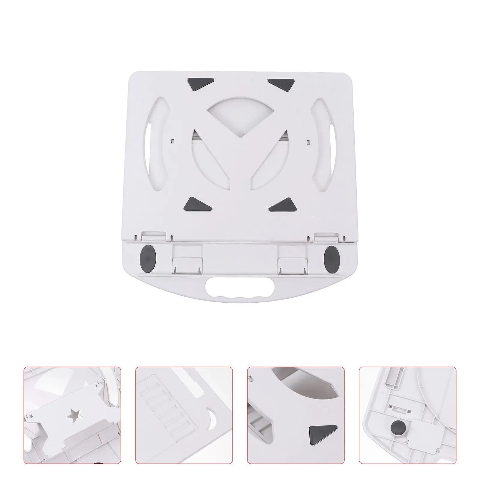 1Pcs Height Adjustable Laptop Stand White Folding Portable Elevated Rack Computer Bracket Heat Dissipation Holder Stable Strong