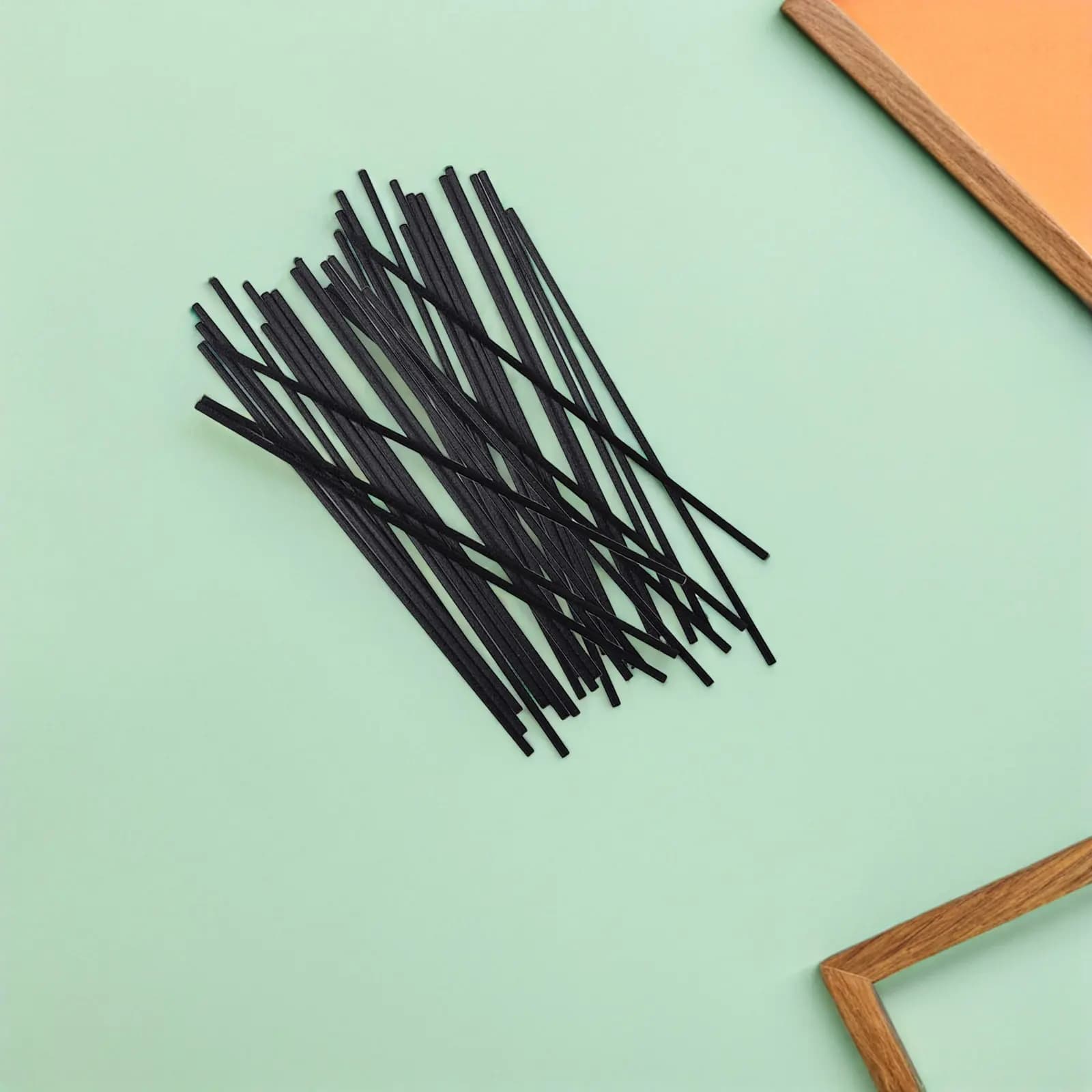 50 Pezzi Bastoncini Diffusori in Legno Nero, Fibra Naturale, Ricambio per Diffusore di Oli Aromaterapici, Sicuri e Senza Fiamma per Ambienti