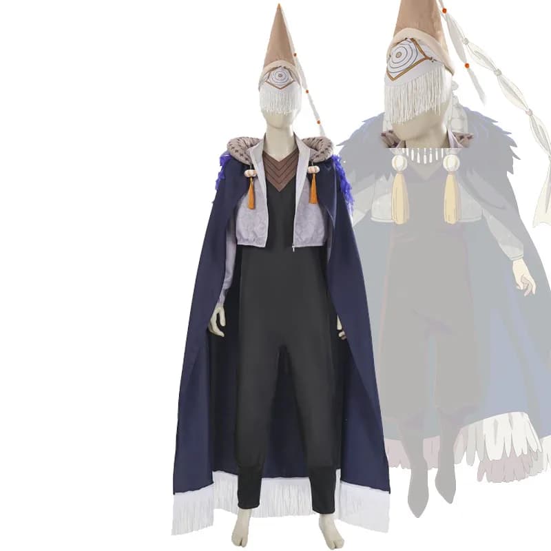 2026 Halloween Iguin Cosplay Costume And Mask Anime Witch Hat Atelier Brimmed Caps Wizard Iguin's Cloak Jumpsuit Unisex Size