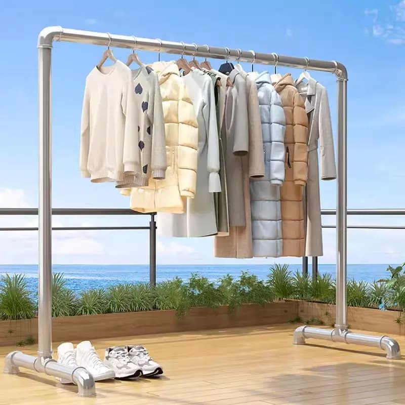 Thiened Iron Ground Dresses Drng Ra Balcony Home Simple Use Drng Clothes Tube Ra Clothes Organizer Storage Organizer