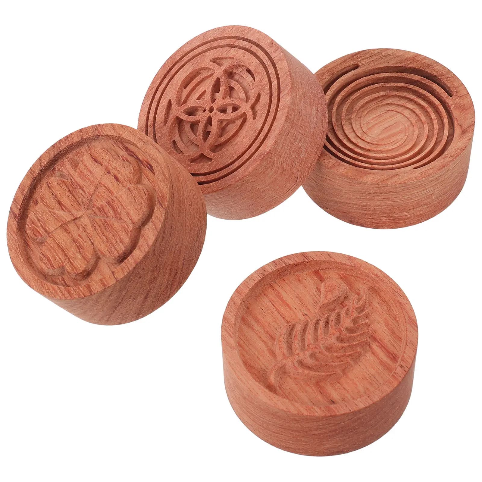 4Pcs Wood Passive Essential Oil Diffuser Compact 2 Inch Natural Aroma Diffuser for Car Desk Yoga Relaxation Silent No