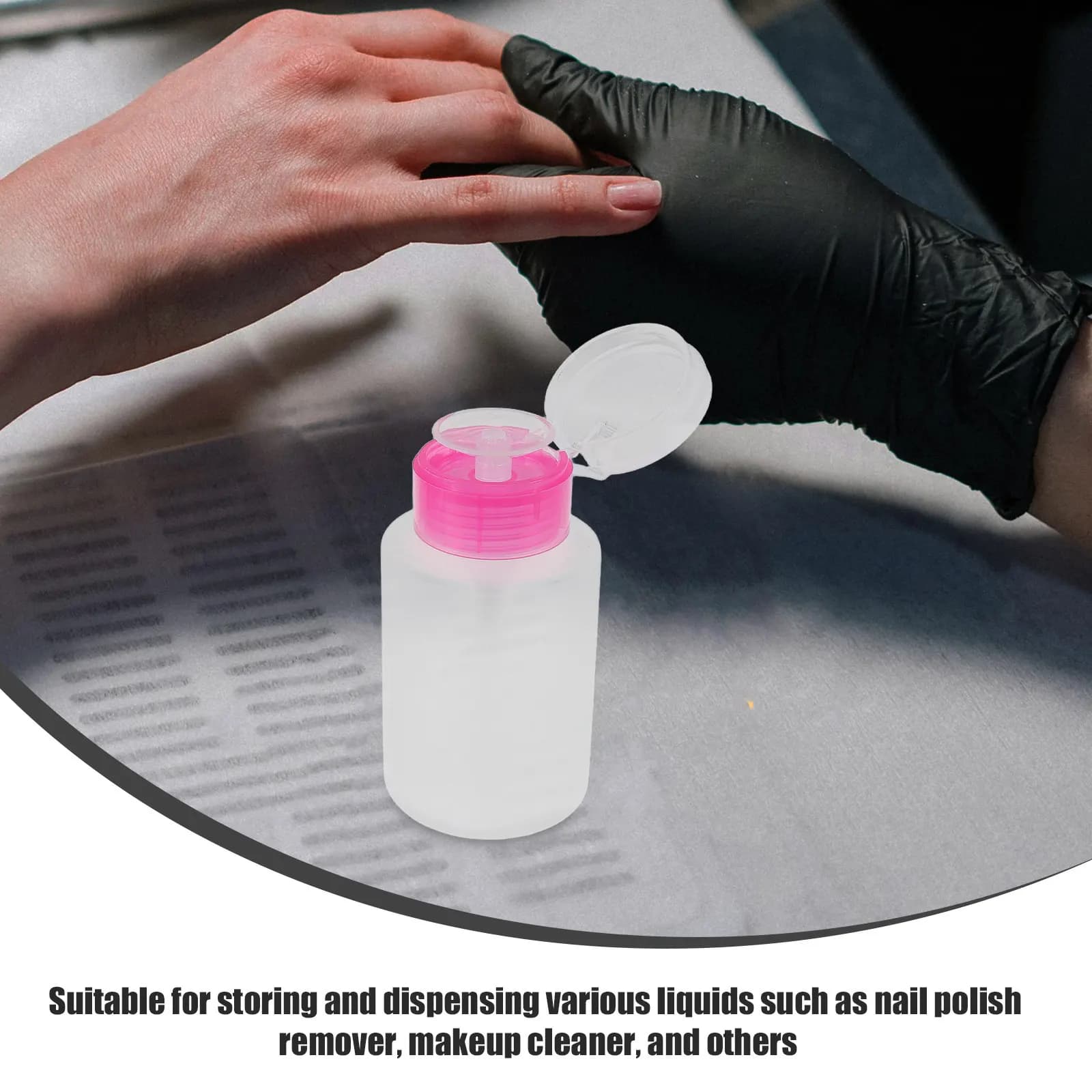 2 flaconi con pompa a pressione da 150 ml, dispenser di liquidi in plastica, per rimuovere lo smalto, ricaricabili, portatili, per la pulizia e la conservazione