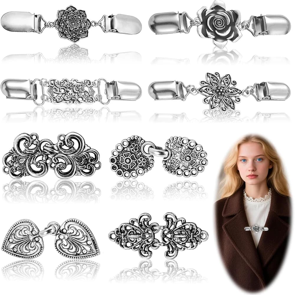 Retro Sweater Clips Vintage Cinch Clip for Dresses Dress Clip Back of Shirts Cinches Shawl Clips for Different Women Clothing