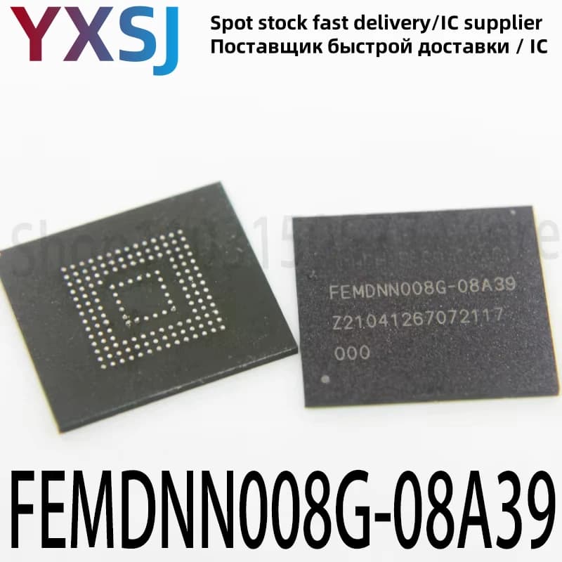 Chip di memoria flash EMMC FEMDNN008G-08A39 BGA-153 8G nuovo e originale da 5 pezzi