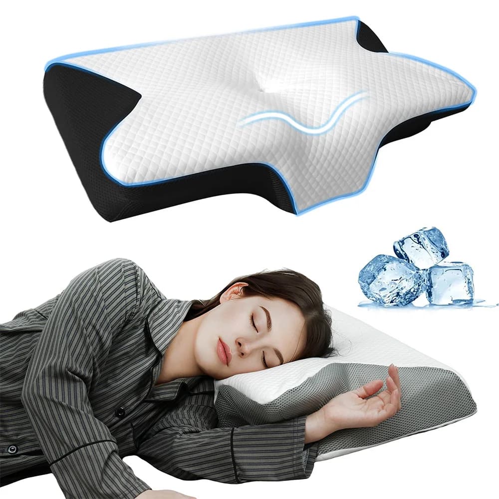 Butterfly Sleep Memory Neck Pillow Slow Rebound Comfortable Memory Foam Sleep Pillow Cervical Orthopedic Neck Massage Bed Pillow