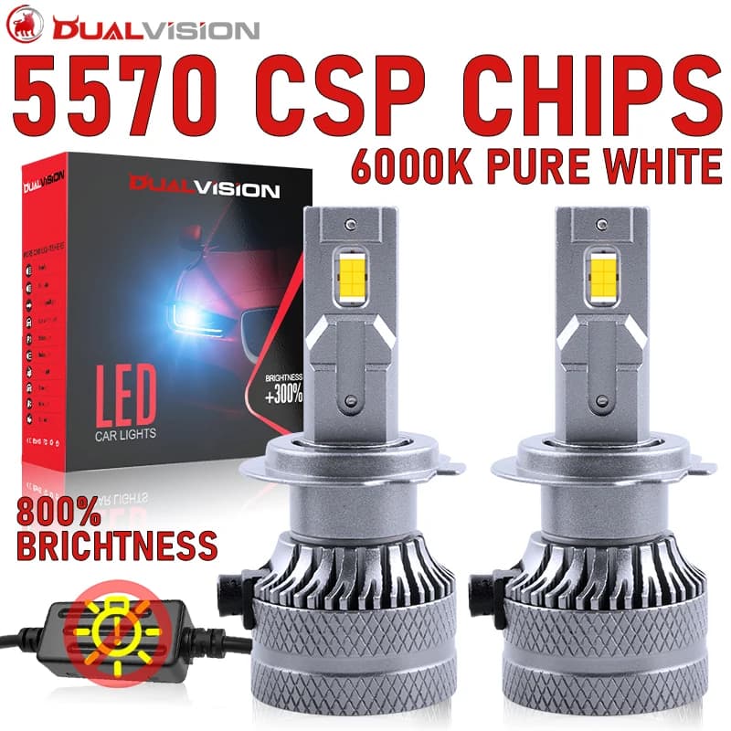 Canbus H7 Led Lampadine per fari auto H4 H1 H8 H9 H11 HB3 HB4 9005 9006 9012 HIR2 Universale STG Lampada automatica 12V 6000K Luce fendinebbia bianca