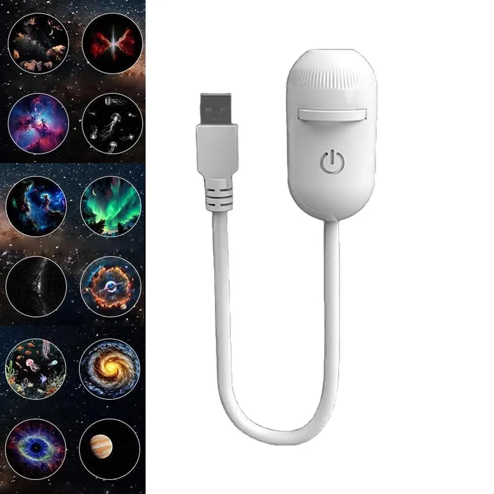 Mini proiettore USB Galaxy Star, luce notturna romantica con cielo stellato, lampada d'atmosfera 2 in 1, luce di proiezione per auto, casa, decorazione per la stanza.