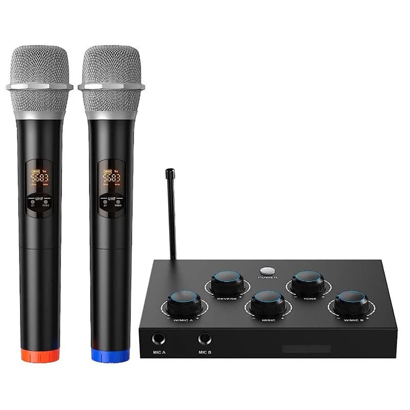 Smart TV Karaoke Mixer per microfono wireless Microfono portatile Amplificatore per altoparlante per PC Proiettore Chiesa Diserbo Mixer per karaoke domestico