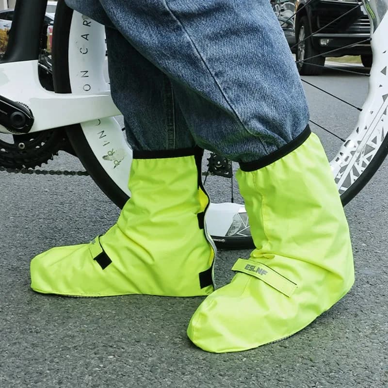 1Pair Thickened Cycling Shoe Covers Waterproof Windproof Non-Slip For Road Mountain Bike Lock Shoes Rainproof Booties