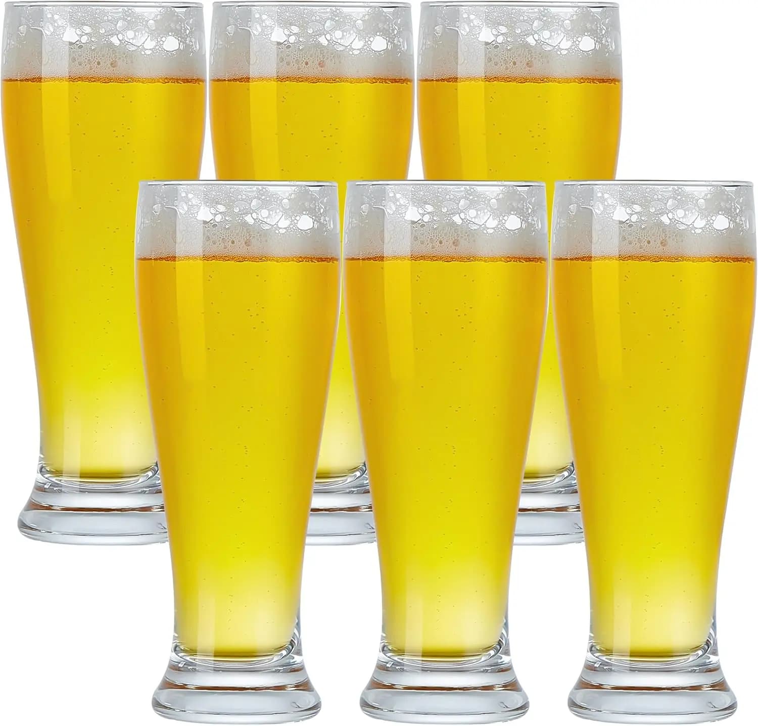 1/2/4/6PCS Free BPA Plastic Beer Pilson Glass 450ml Pint Glasses Tall Beer Cups Drinking Glasses for Cold Beverages or Party