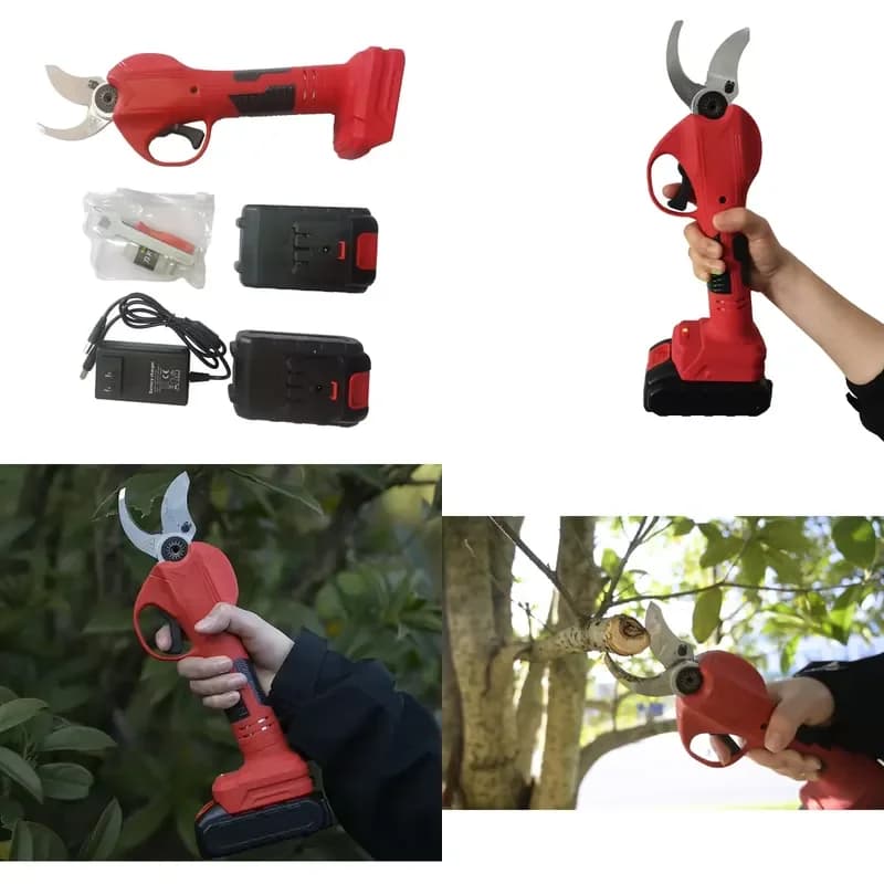Professional Cordless Battery Powered 35mm Garden Secateurs Vineyards Cutting Branches Electric Pruning Shears Scissors