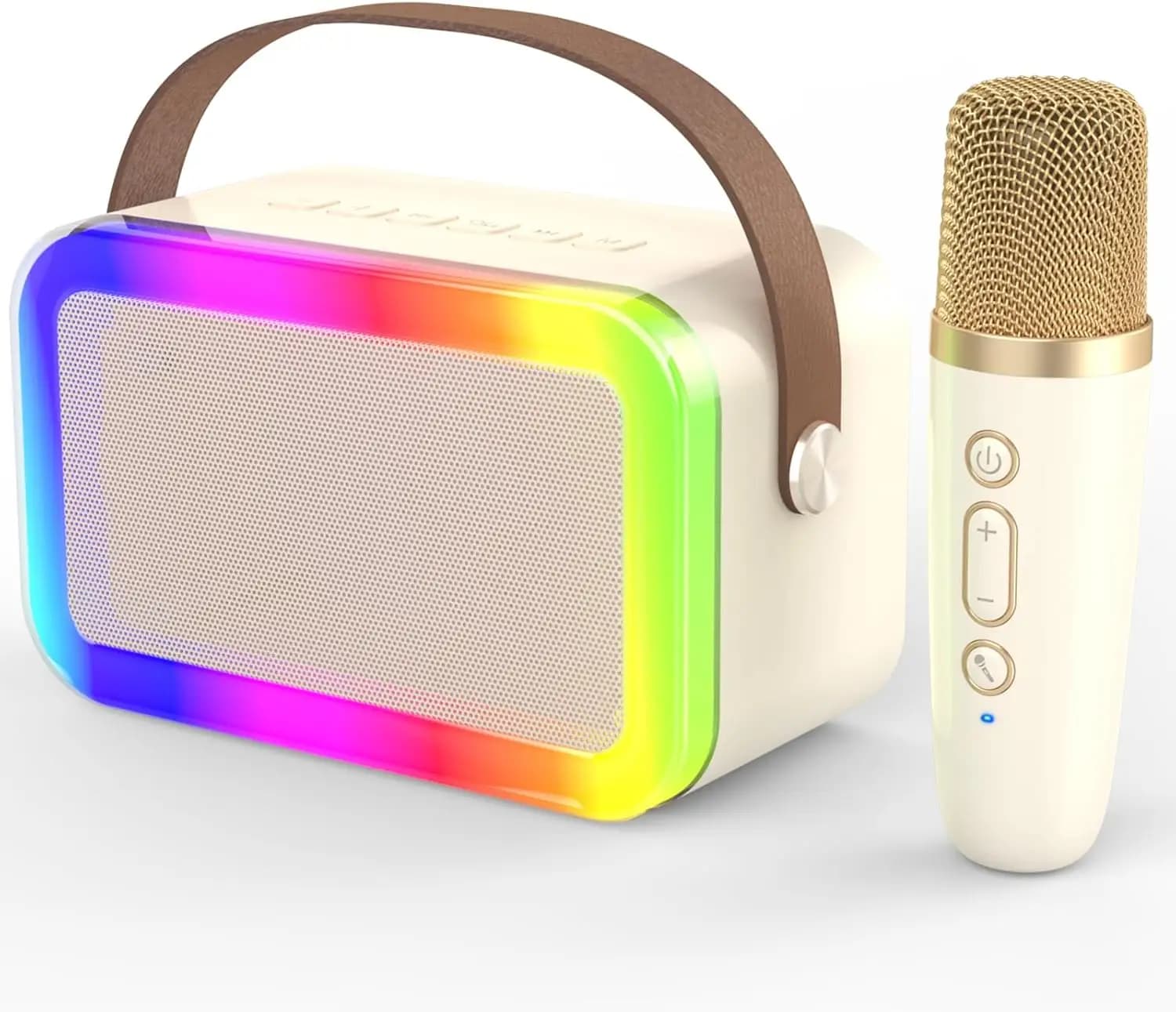 Mini Macchina per Karaoke con Luci Arcobaleno, Divertente Regalo per Bambini dai 4 ai 12 Anni e Adulti, Microfono per Ragazzi e Ragazze