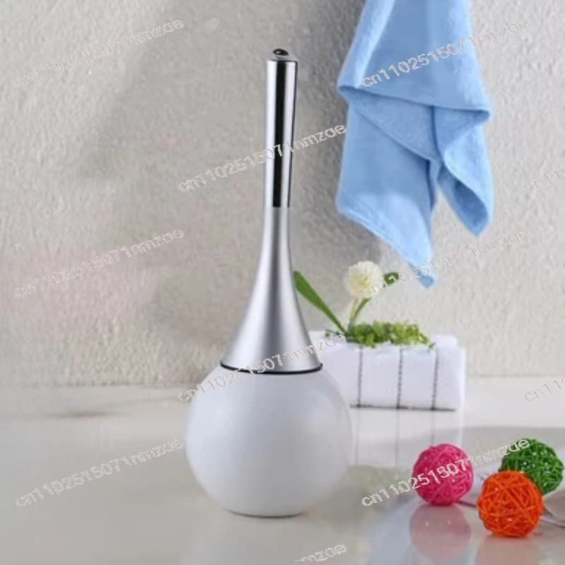 Set di Spazzole per WC con Base in Acciaio Inox, Accessori Universali per Bagno, Spazzola Creativa per Pulizia del WC con Porta Spazzola