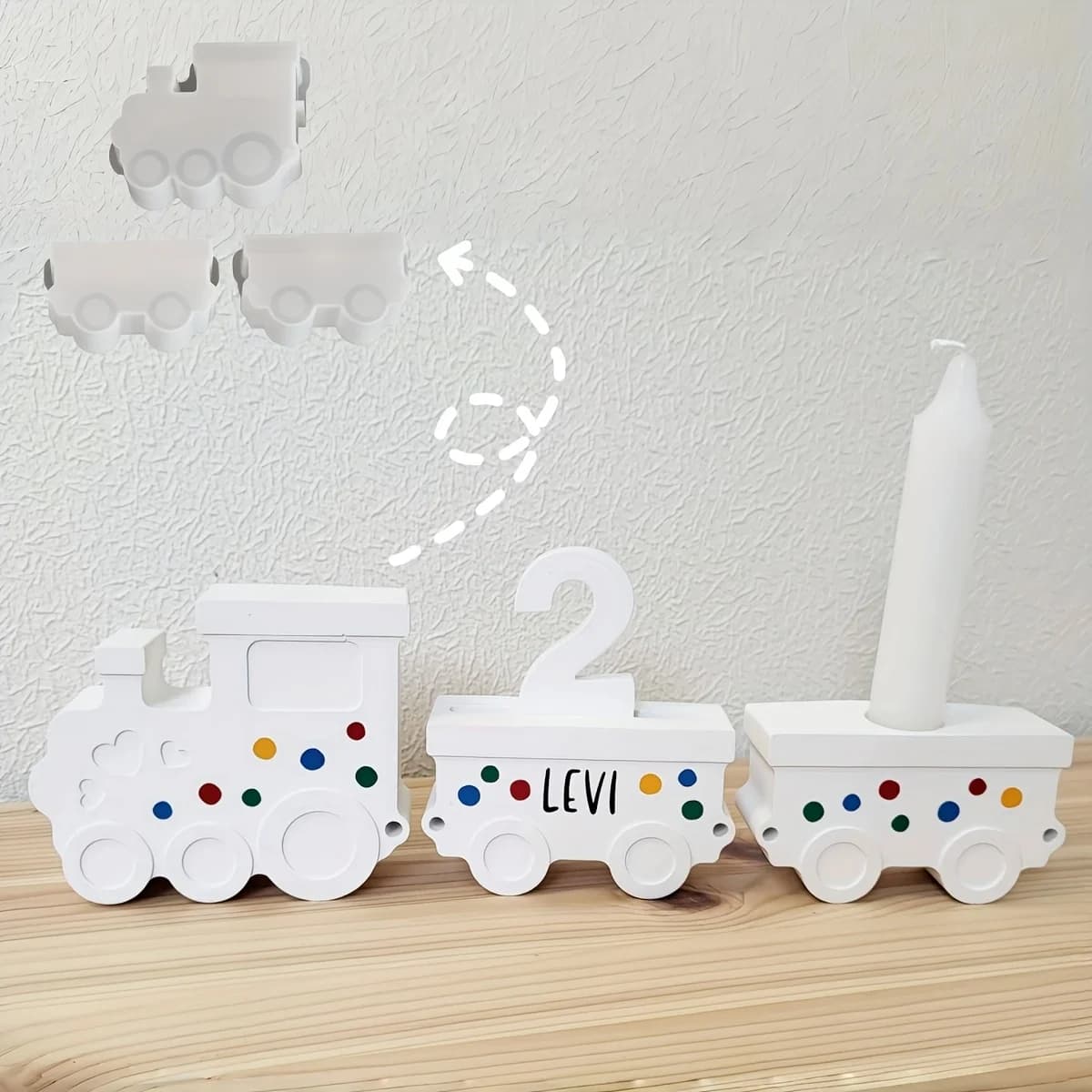 Stampi in silicone in resina per trenini, motore e vagoni, portacandele, stampi in cemento per regali di compleanno