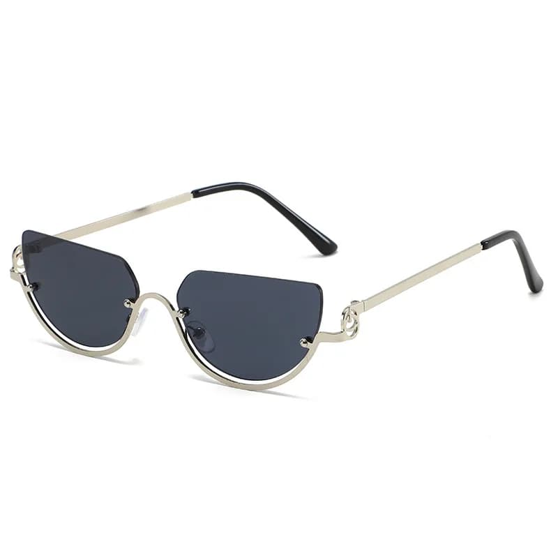 European and American metal frame sunglasses women's cat eye sunglasses advanced sense