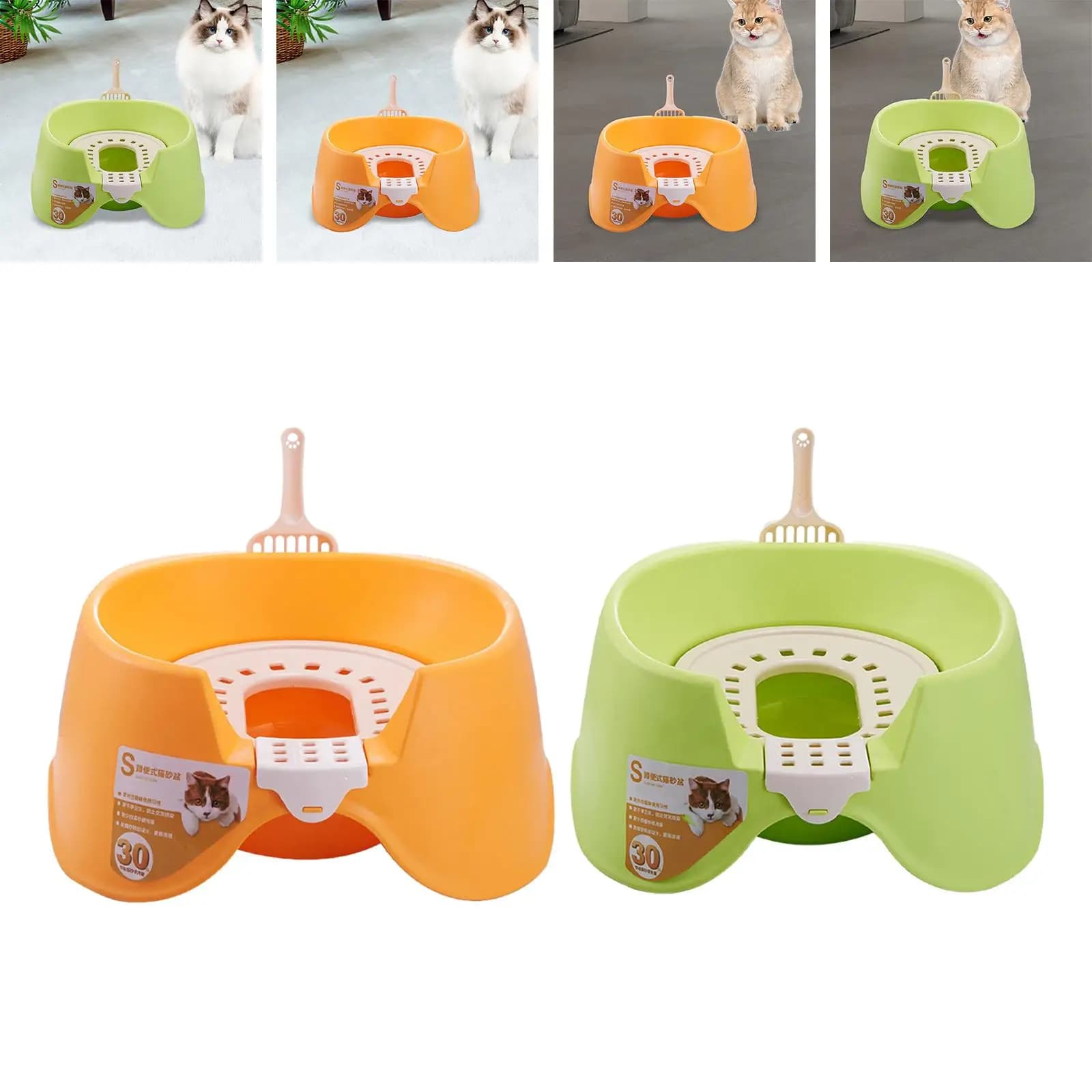 Cat Litter Basin Open Top Pet Litter Tray Bedpan Anti Splashing Cat Litter Tray Heighten for for Indoor Cats