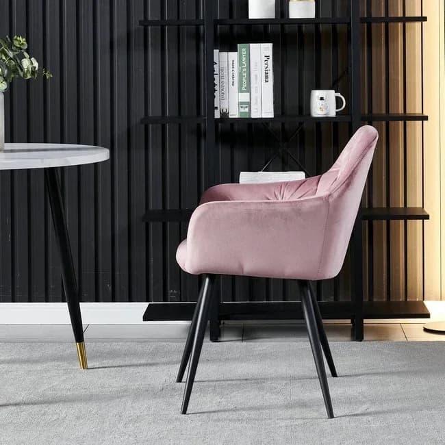 mModern Hotel Soggiorno Sedia da sala da pranzo di lusso Sedia da pranzo in velluto nordico con gambe in metallo Mobili Sedie da soggiorno l
