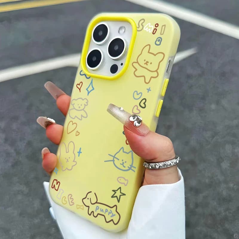 Cover per iPhone in silicone morbido con animali dei cartoni animati, compatibile con iPhone 17 Pro Max, 15, 14, 13, 12, 11, 16 Pro, XS, X, 7, 8 Plus, 17 Air - Custodia protettiva antiurto