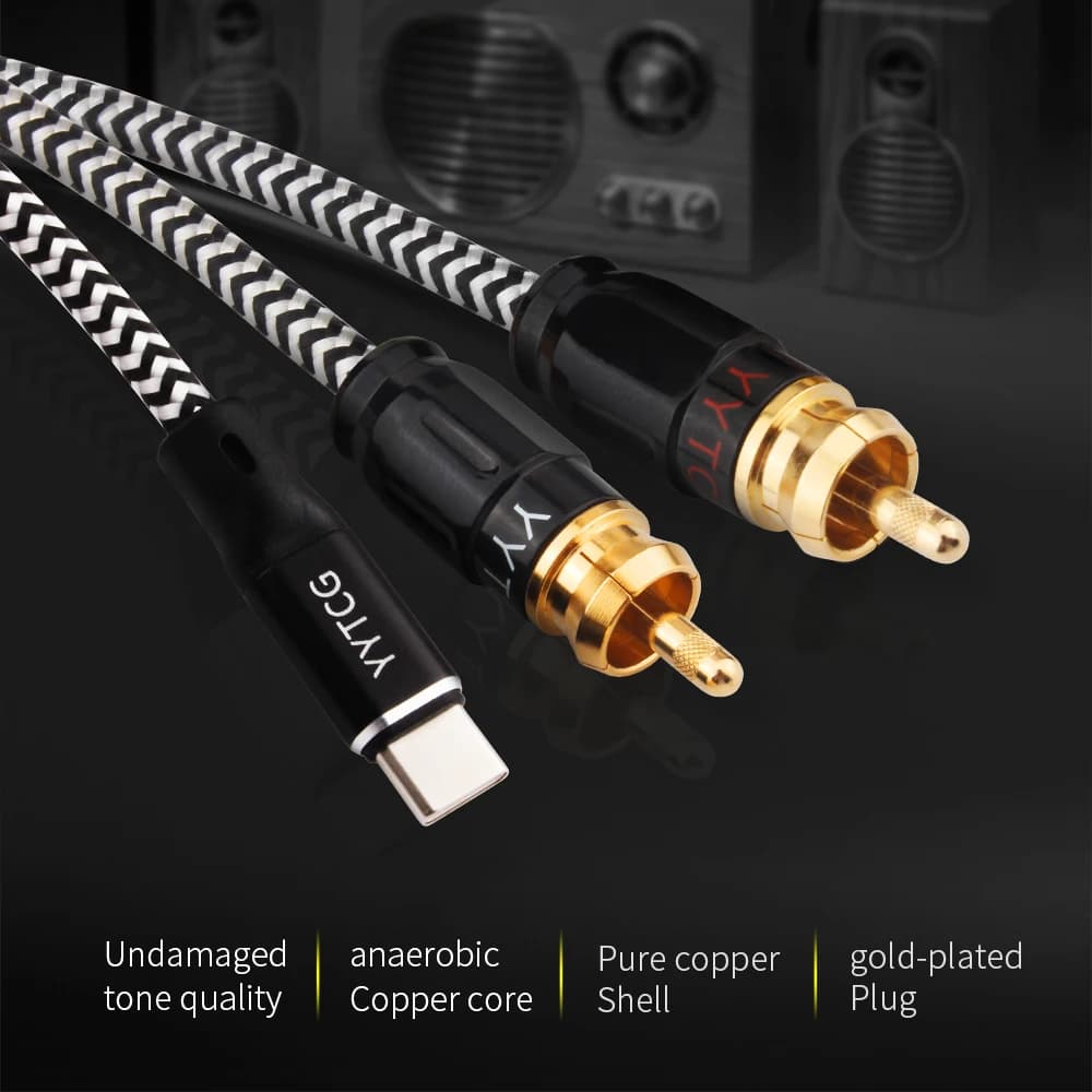 Cavo Audio HIFI da USB C a RCA maschio a maschio per Huawei Sumsung Xiaomi Phone Home Theater PC cavo Audio di fascia alta da tipo C a 2RCA
