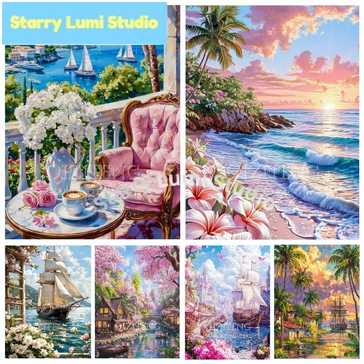 Kit Pittura Diamante 5D Barca a Vela sul Mare, Nuovi Arrivi, Mosaico Punto Croce, Decorazione Casa Fai da Te, Regalo per Adulti Principianti