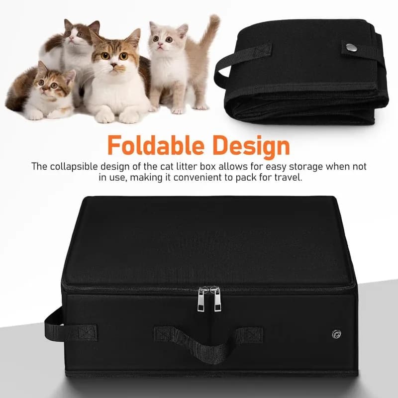 Lettiera per gatti da esterno pieghevole, portatile, impermeabile, coperta, per viaggi, autopulente