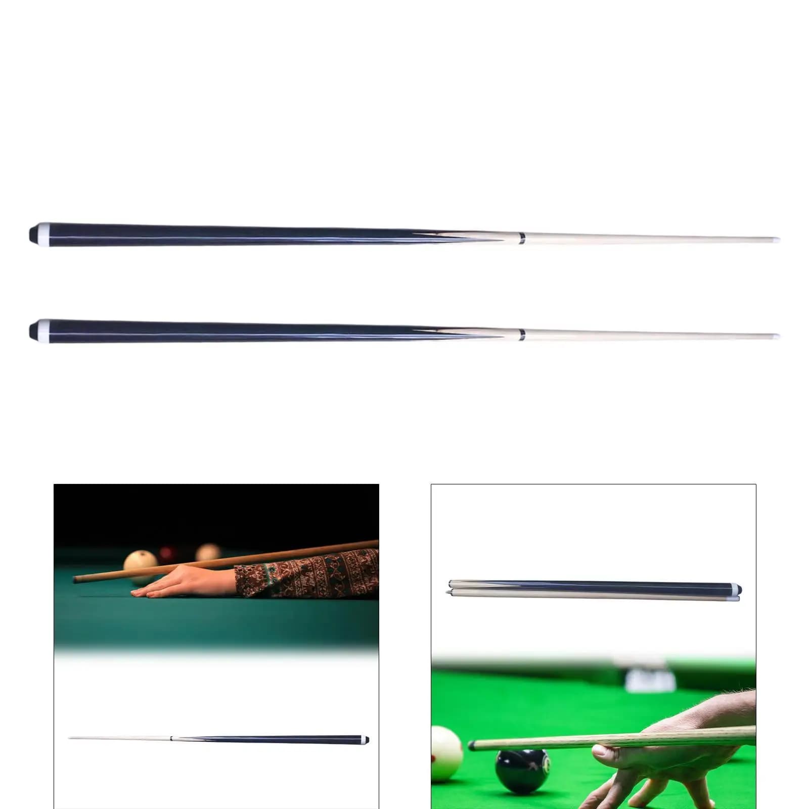 Billiard Pool Cue Stick 145cm Two Section Wood 13mm Tip with Case for Practice Home Bar Game Room Starter Set