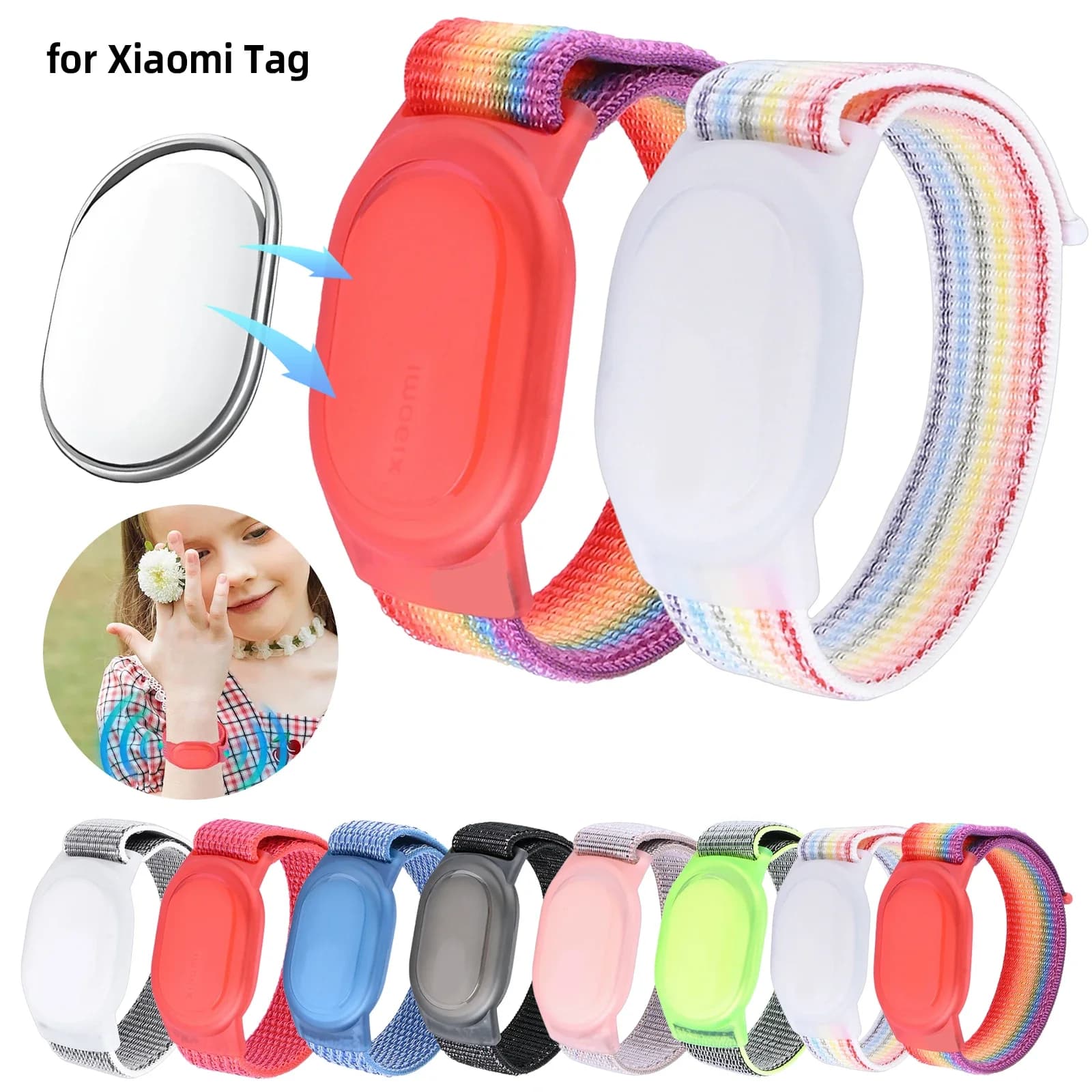 Nylon Braided Wristband Case for Xiaomi Tag Tracker Strap Kids Anti-Scratch Cover for Mi Xiaomi Tag GPS Bracelet Accessories