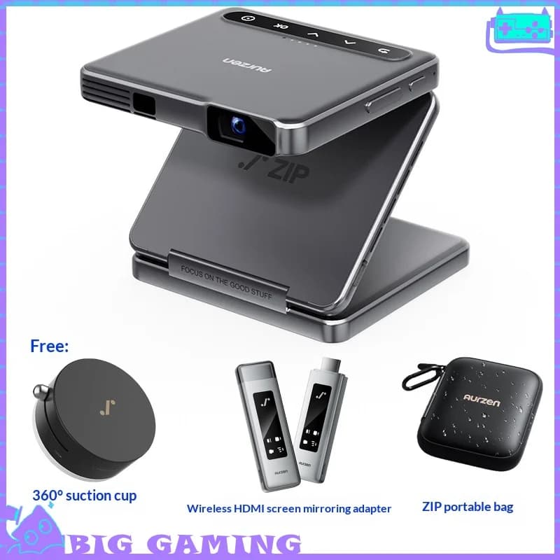 Proiettore ZIP DLP Mini Portatile Wireless HDMI con Funzione Mirroring Schermo 360° ° Ricarica rapida PD da 24W per IOS Android Windows macOS