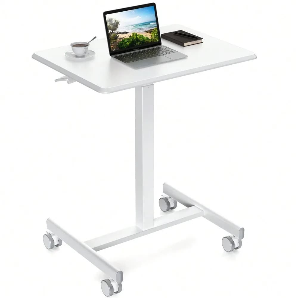 Piccola Scrivania Mobile con Ruote, Carrello per Computer Portatile per Casa
