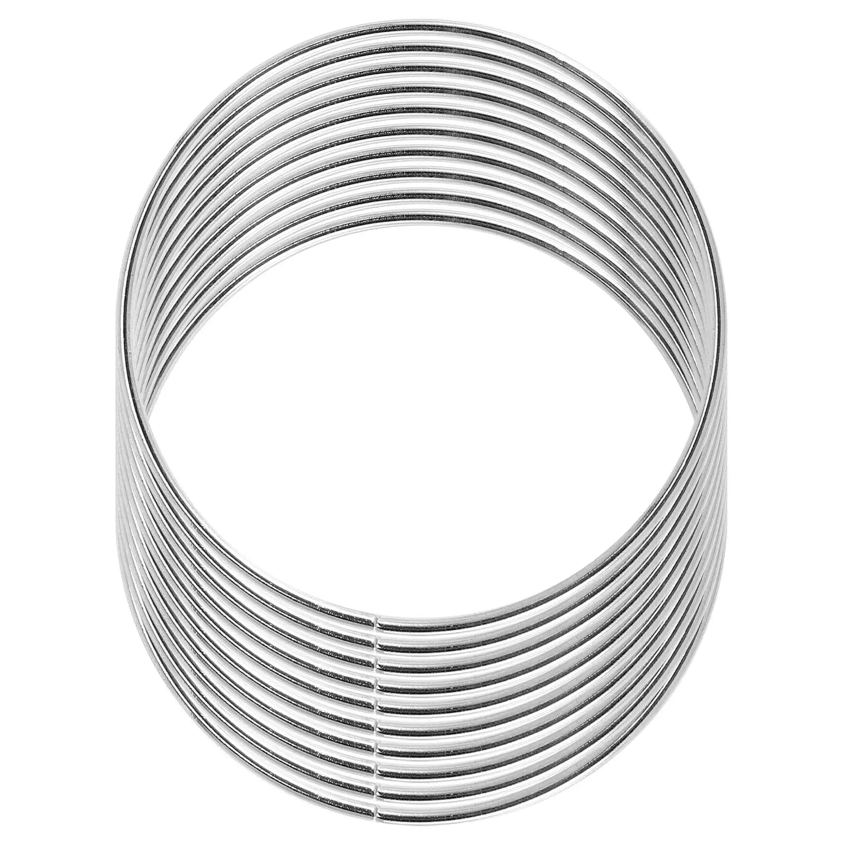 N96R 10 Pack 4 Inch Silver Dream Catcher Metal Rings Floral Hoops Wreath Macrame Creations Ring For Crafts DIY