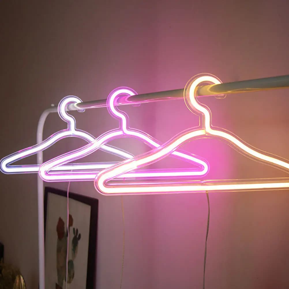 Lampada LED a Forma di Appendiabiti con Luce al Neon, Decorativa e Romantica, Alimentata via USB, per Matrimoni e Feste