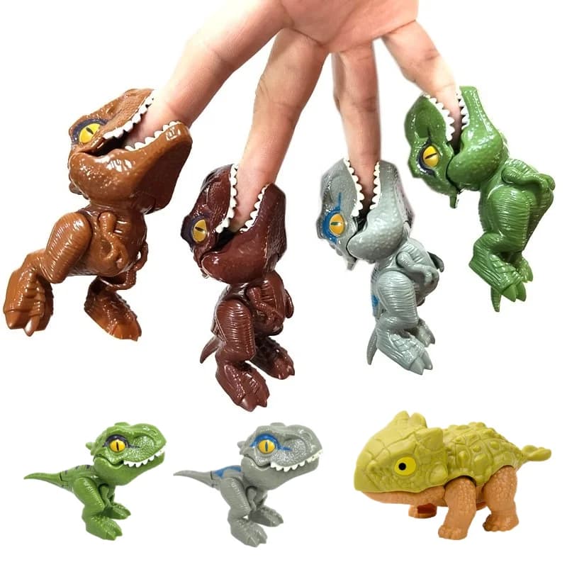 Jurassic Finger Dinosaur Triceratops Tyrannosaurus Model Children's Toys Creative Dinosaurs which bites fingers Interactive Toy Gift for Boy