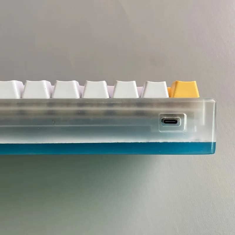 Personalizzazione in legno con guscio trasparente GH60 compatibile con il kit tastiera meccanica a blocchi di colore in resina Wooting/Rakka