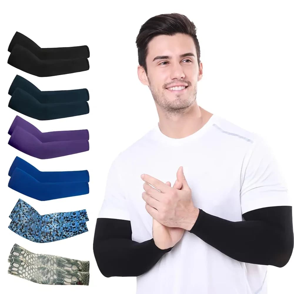 Mimetic Cover for Ice Silk Sleeves Man Woman Solar Protection Windproof Sleeves Long sleeves for outdoor fishing cycling camping