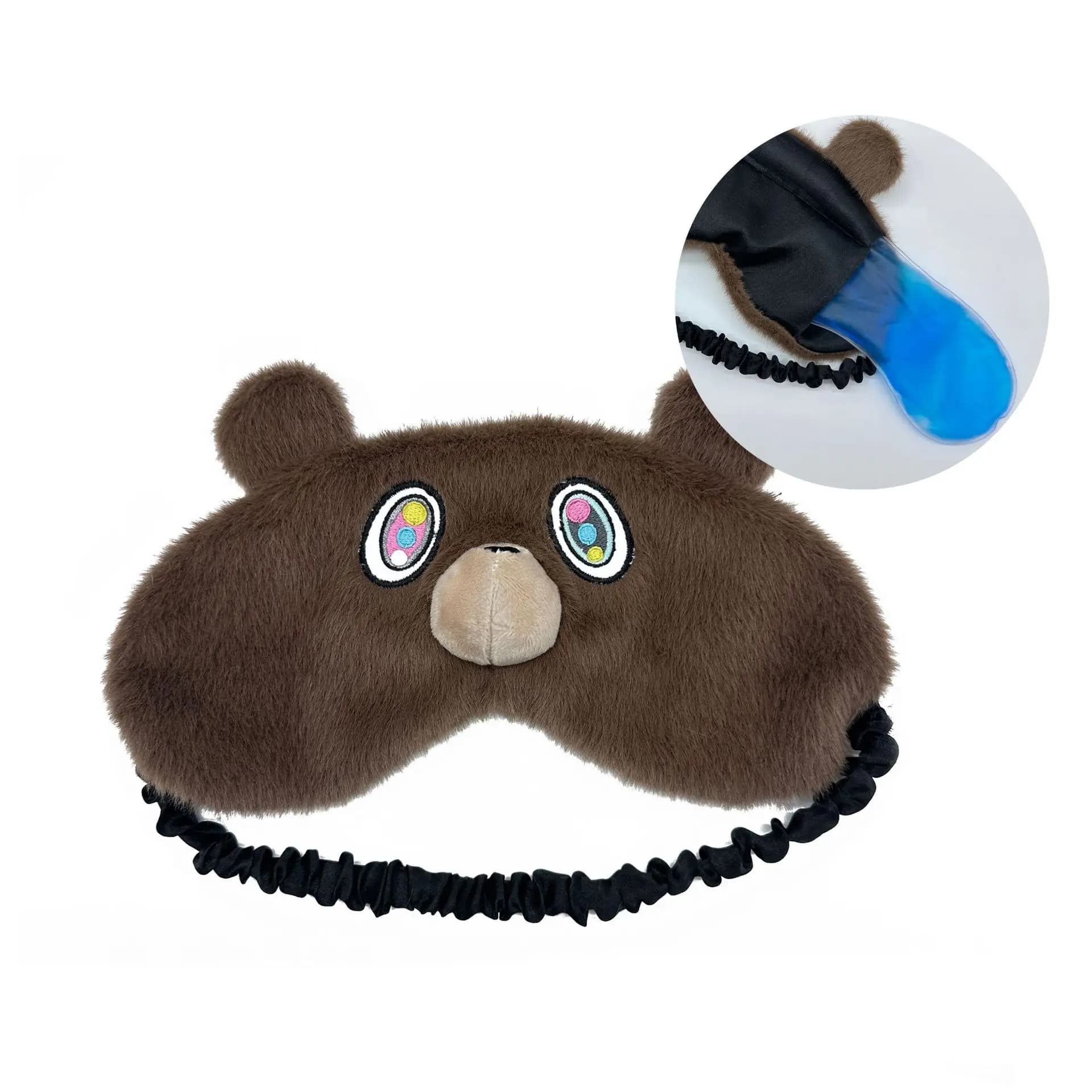 Nuovo 23 centimetri Kanye Teddy Bear Benda sull'occhio Giocattoli di peluche Carino Morbido Farcito Del Fumetto Anime Maschera per Gli Occhi per Dormire Viaggi Relax Slaapmask