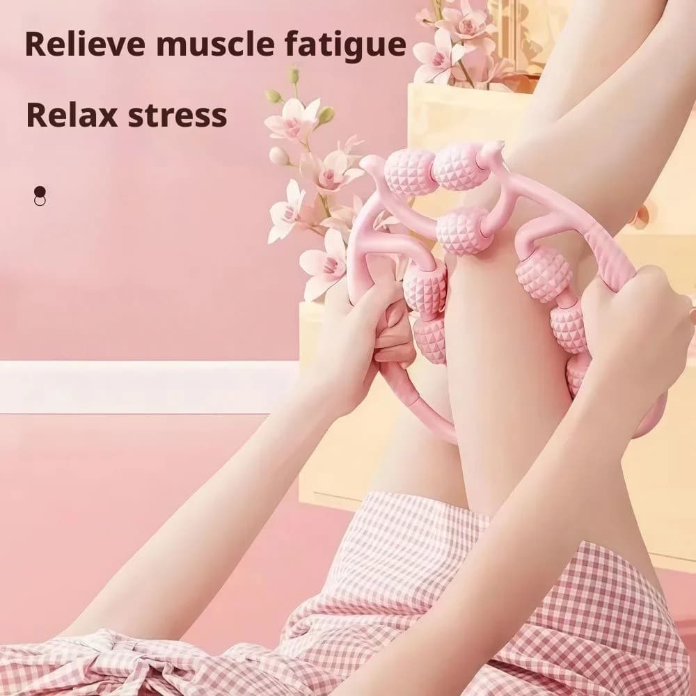 Rullo Massaggiante Circolare con Punte per Gambe, Strumento per Dimagrimento Gambe, Rullo in Schiuma per Stretching Muscolare, Attrezzo Fitness per Modellare il Polpaccio e Rilassare