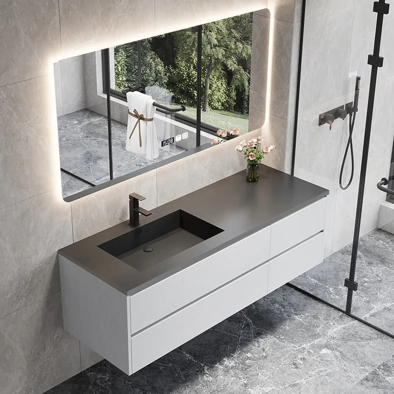 Rock slab integrated washbasin, bathroom cabinet, combination bathroom sink, washbasin
